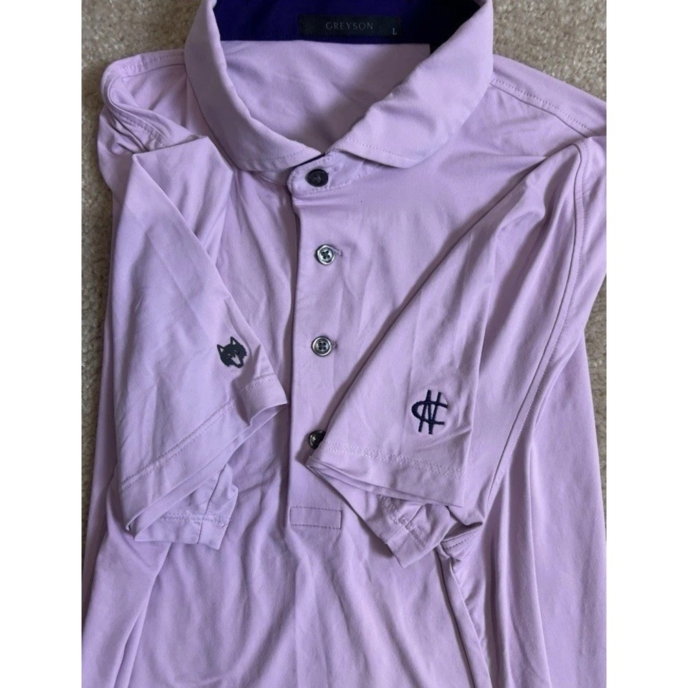 Greyson Cayuse Shirt Polo Mens Size Large Golf Performance Logo Wolf‎ Stretch